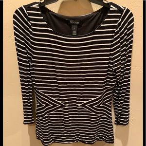 WHBM | black with white striped top | S